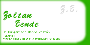 zoltan bende business card