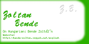 zoltan bende business card
